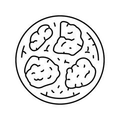 and dumplings chicken dish line icon vector. and dumplings chicken dish sign. isolated contour symbol black illustration