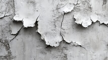 Obraz premium Stucco wall with deep cracks and chipped paint, realistic texture