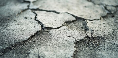 Obraz premium Close-Up View of Cracked and Dry Earth, Displaying the Devastating Effects of Drought and Climate Change