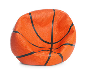 Fototapeta premium One deflated basketball ball isolated on white
