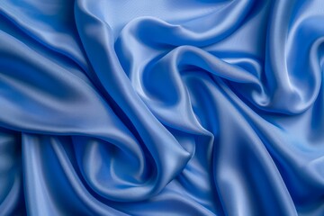 Obraz premium Image of Blue silk fabric drapery material. Texture for background usage