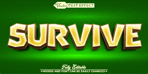 Cartoon Survive Vector Editable Text Effect Template