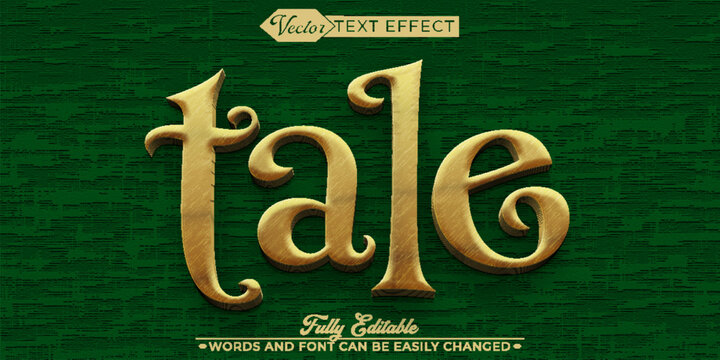 Green Tale Vector Editable Text Effect Template