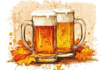 Retro beer vector poster for Oktoberfest