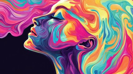 Vibrant Abstract Portrait: A Symphony of Color and Emotion