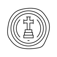 Obraz premium gold coin byzantine line icon vector. gold coin byzantine sign. isolated contour symbol black illustration