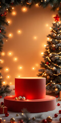 Podium background for Mery Christmas