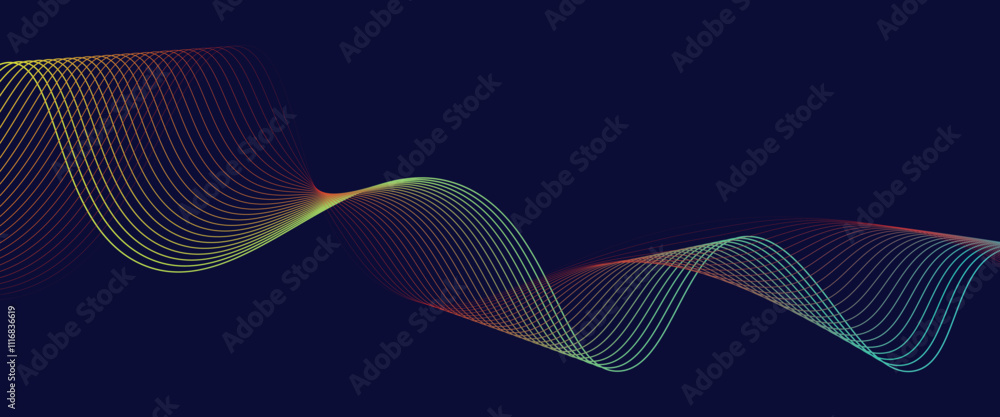 Poster abstract background with flowing lines. dynamic waves. vector illustration.