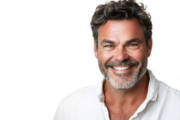 Obraz premium Portrait of a mid aged man in a white shirt
