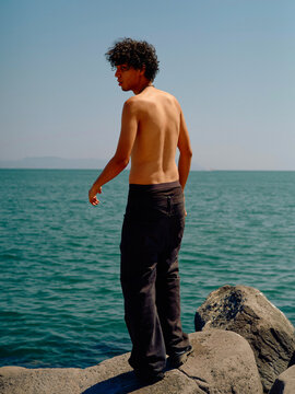 Man by sea