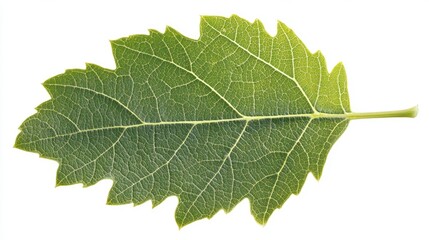 Close-up of Green Maple Leaf with Detailed Vein Structure