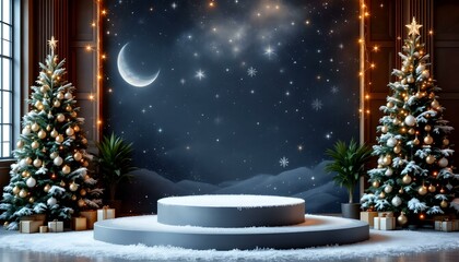 Podium background for Mery Christmas