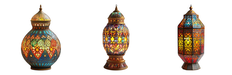 Decorative Lanterns for Ambient Lighting Isolated on transparent background