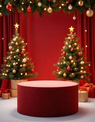 Podium background for Mery Christmas
