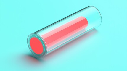 Experimental science action glass test tube with red substance laboratory setting close-up view