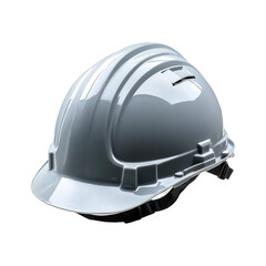 Fototapeta premium Grey Construction Safety Hard Hat on Transparent Background