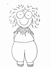 Collection cute happy cartoon girls