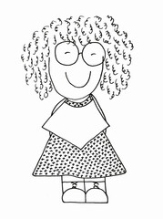 Collection cute happy cartoon girls