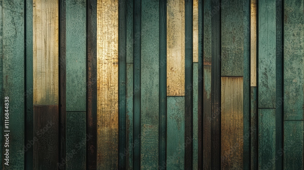 Poster abstract metallic panels creating texture and depth modern interior space artistic viewpoint