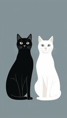 Obraz premium black and white cats