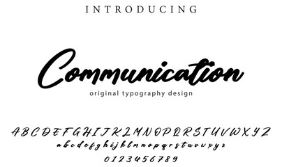 Communication Font Stylish brush painted an uppercase vector letters, alphabet, typeface