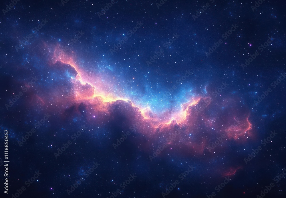 Wall mural vivid galactic nebula and starry cosmos in deep space night sky