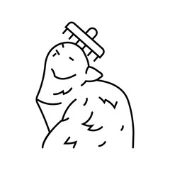 grooming cat breeding line icon vector. grooming cat breeding sign. isolated contour symbol black illustration