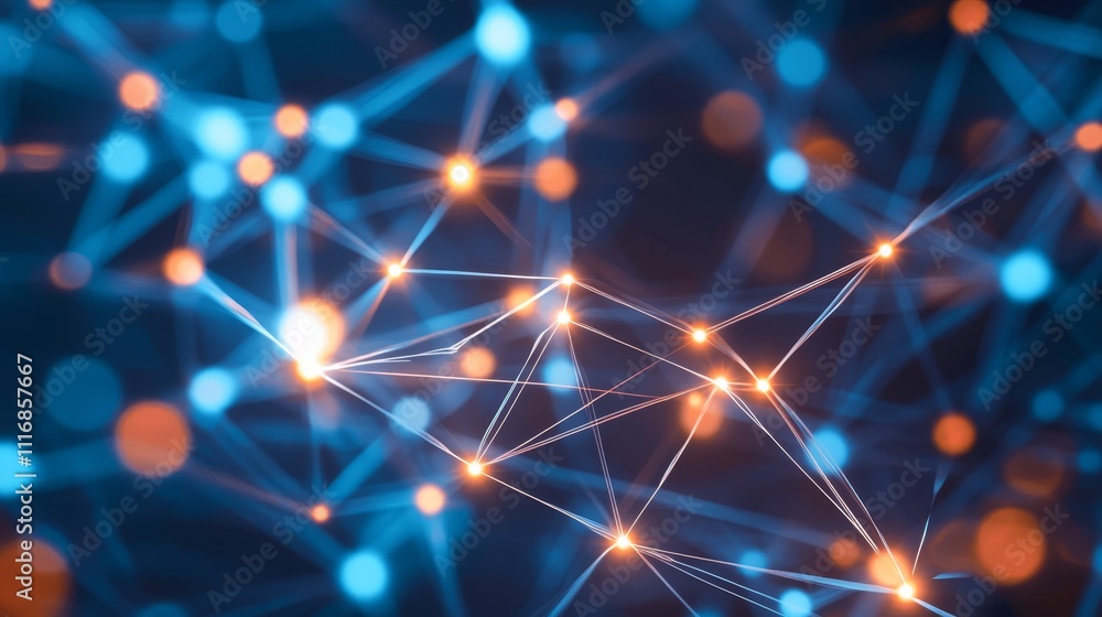 Aufkleber abstract network connection digital technology background