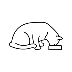 food bowl cat breeding line icon vector. food bowl cat breeding sign. isolated contour symbol black illustration