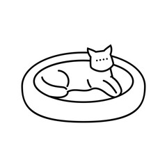 bed cat breeding line icon vector. bed cat breeding sign. isolated contour symbol black illustration