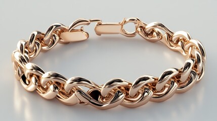 Obraz premium A shiny gold chain bracelet with a secure clasp design.