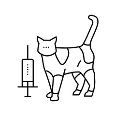 bowtie cat breeding line icon vector. bowtie cat breeding sign. isolated contour symbol black illustration