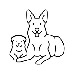 Obraz premium puppies dog line icon vector. puppies dog sign. isolated contour symbol black illustration
