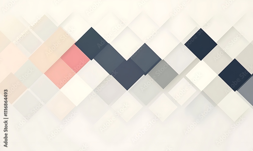 Poster abstract geometric pattern with colorful squares creating a modern aesthetic.