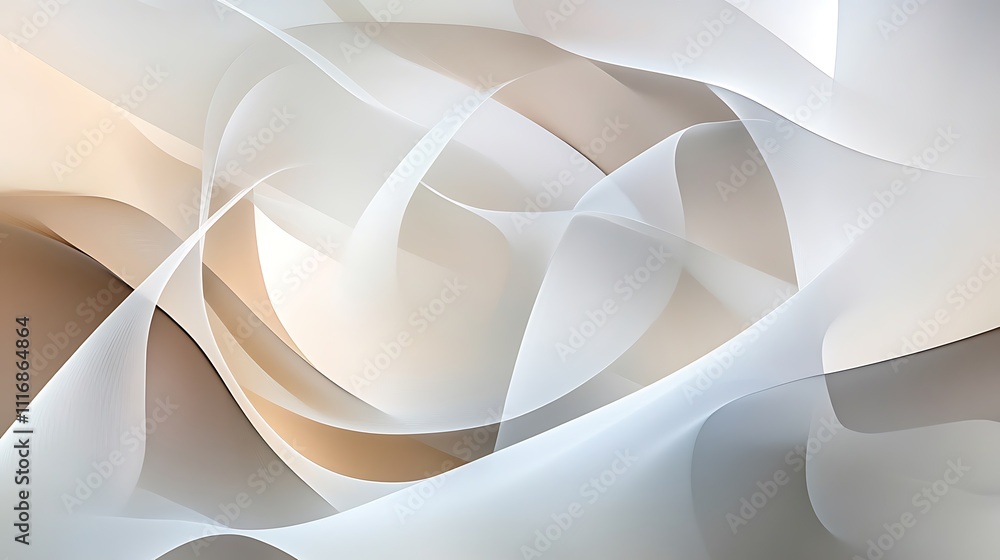 Poster abstract swirling patterns in soft, muted tones create a calming visual experience.