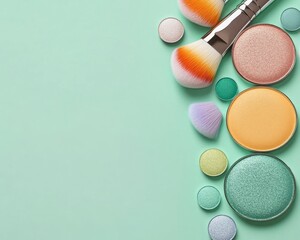 Obraz premium Pastel Eyeshadow Palette with Shimmering Finishes