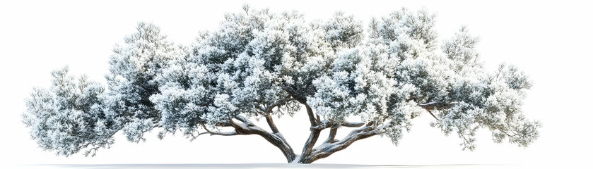 Obraz premium 3D Render of a Snow Covered Olive Tree in Winter