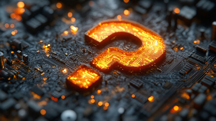 A floating technological computer chip glowing with a futuristic blue light surrounded by digital circuitry symbolizing innovation connectivity and advanced computing in a high-tech environment