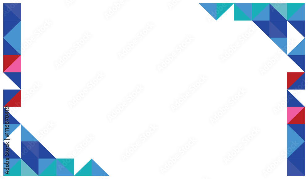 Poster blue abstract geometric background with copy space for text. background with a white base with a geo