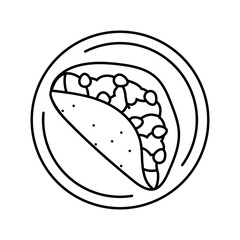 tacos fish line icon vector. tacos fish sign. isolated contour symbol black illustration