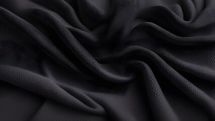 Naklejka premium Dark gray fabric with elegant folds and wrinkles, showcasing texture and drape.