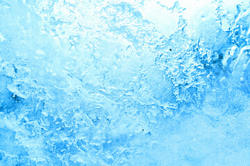 background frozen winter window glass in ice and snow