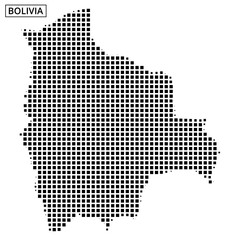Outline of Bolivia filled with dotted pattern showcasing geographic boundaries