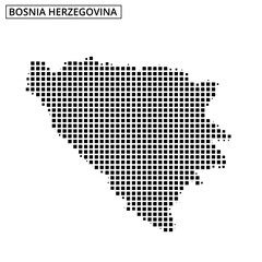 Outline of Bosnia and Herzegovina with dotted texture on a plain background
