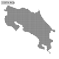 Obraz premium Costa Rica map design with dotted pattern showcasing geographical features in detail
