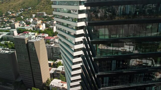 Aerial View of Twin Skyscrapers in Vera District, Tbilisi