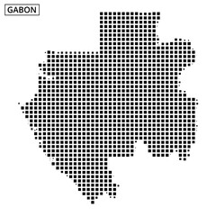 Detailed outline of Gabon map on a white background