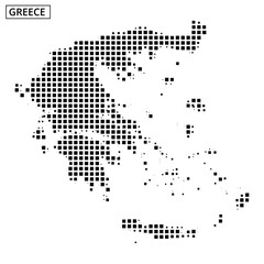 Detailed map outline of Greece showcasing its geographical features