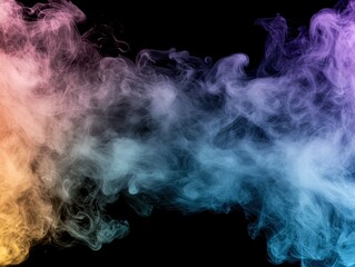 Obraz premium Colorful smoke swirls against a dark background