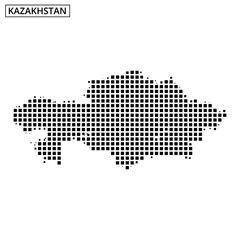 Fototapeta premium Unique dot pattern map representation of Kazakhstan showcasing geographical features